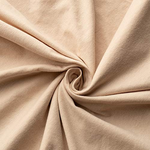 VelvetHome Spannbettlaken 200x220cm 100% gekämmte Baumwolle Made in EU Jersey Bettlaken 200x220 bis 25 cm Matratzenhöhe Spannbetttuch 200x220 Premium Qualität Schönen Farben Beige