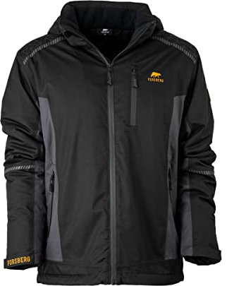 FORSBERG Kamrat wasserdichte Jacke Winterjacke Funktionsjacke Outdoorjacke Freizeitjacke warm winddicht atmungsaktiv mit abnehmbarer Kapuze, Farbe:schwarz, Größe:L