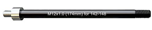 Fahrrad-Anhängerkupplung Steckachse Adapter 12 mm Steckachse mit 1,0/1,5/1,75 Gewindesteigung, Schaftlänge 167~185 mm (M12-1,0-174 mm)