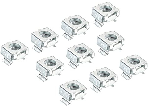 PATIKIL M4 Cage Nuts Carbon Steel Zinc Plated for Server Rack Cabinets, Silver Tone Pack of 30