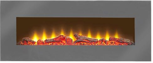 Sureflame WM-9505 Elektrischer Wandkamin mit Fernbedienung in Grau, 107 cm
