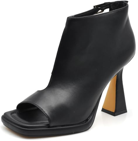 Stivaletti Scarpe da Donna Sandali A Tronchetti Spuntati da Sera Cerimonia Matrimonio Tacco A Rocchetto S669 Nero N.37