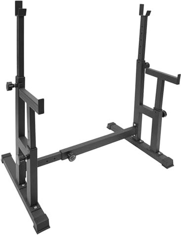 Knäböjstativ, justerbart skivstångsställ höjdjusterbar, Squat Rack hantelställ, multifunktionellt skivställ för hemmet, styrketräning, bänkpress upp till 250 kg