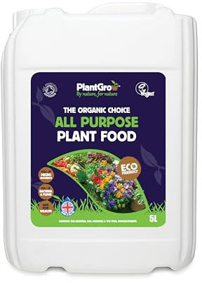 Plant Grow Natural Fertiliser - Outdoor Garden and Indoor House Plant Food - Liquid Slow Release Lawn Feed - 1L /5L / 10L (5 L)