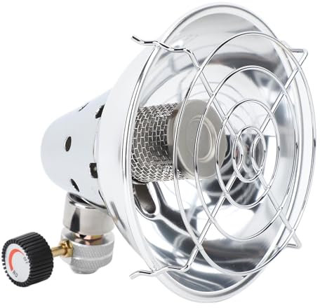 Riscaldatore a Gas Portatile, Efficiente e Veloce, Mini Riscaldatore per Serbatoio a Gas Leggero con Potenza di Fuoco Regolabile per Pesca con Barbecue da Campeggio, Adatto a