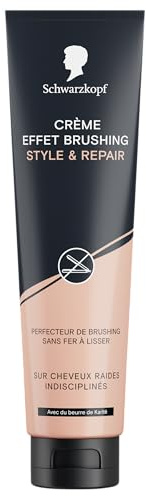 SCHWARZKOPF, Crème Coiffante, Style & Repair, Effet brushing, Perfecteur de coiffage sans fer à lisser, Cheveux raides et indisciplinés, Formule avec du beurre de Karité, Végane, Sans silicone, 150ml