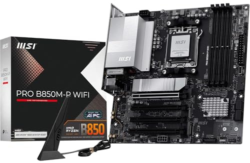 MSI Pro B850M-P Carte mère WiFi, ATX, Prend en Charge Les processeurs AMD Ryzen 9000/8000/7000, AM5 - DDR5 Memory Boost (8200+ MT/s OC), PCIe 5.0 x16 & 4.0 x16, M.2 Gen5, Wi-FI 7, 5G LAN