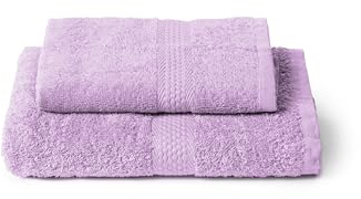Caleffi Set Asciugamani Bagno Viso e Bidet in Cotone, Asciugamani Resistente a Lavaggi, Include 1 Asciugamano Viso 55x100 cm e 1 Asciugamano Bidet Ospite 40x60 cm, Asciugamani 2 Pezzi, Lilla