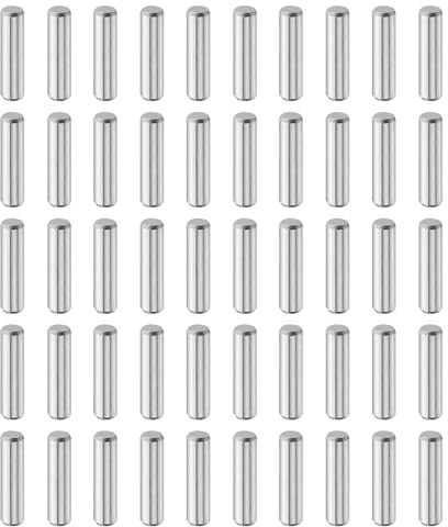 QUARKZMAN 50 Stück Zylinderstifte Rostfrei, 5mm x 20mm Dübelstifte Spannstift, 304 Edelstahl Metallstifte, Silberton Passstift Bolzen Metall für DIY, Möbel, Bastelprojekte