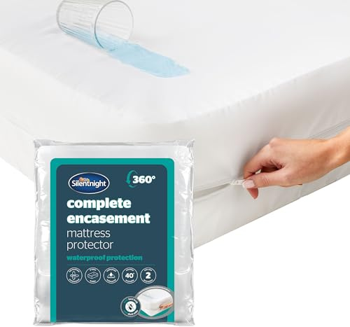 Silentnight Complete Encasement Waterproof Mattress Protector - 30cm Deep Zip Protection Against Allergens & Spillages For a Fresh Hygienic Bed - Quiet Rustle Free - Hypoallergenic & Washable, Double
