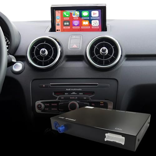 Road Top Inalámbrico Carplay Android Auto para Audi A1 2013-2018 Año con Sistema RMC, Carplay Retrofit Kit Decodificador, Soporte Navegación, Mirrorlink, Cámara, Siri
