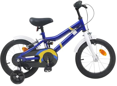 LoogCape Barncykel tum för 2–4 år gammal, svart, röd med stålram, justerbart sadelstöd, fälgbroms, skyddsplåt, ringklocka, stativ, reflektorer, perfekt för stad, park, fritid
