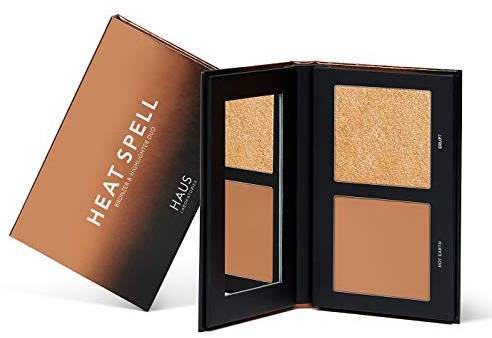 Haus Laboratories by Lady Gaga, HEAT SPELL BRONZER y HIGHLIGHTER DUO, Bronceador mate en polvo e iluminador disponibles en varias paletas, brillo difuminable, vegano, no testado en animales, 0.38 oz