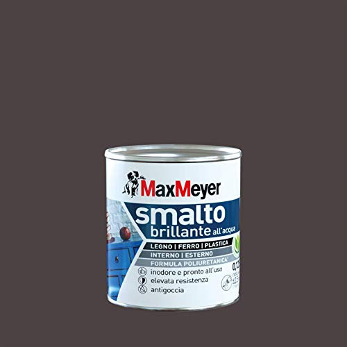 Maxmeyer Smalto All'Acqua Poliuretanico Brillante Marrone 0,125 L