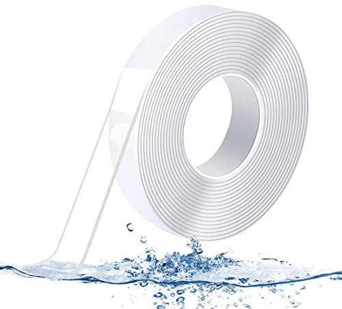5M Doppelseitiges Klebeband Transparent,Nano Klebestreifen Doppelseitig Wiederverwendbar Beidseitiges Klebeband Schmal Spurloses Breite 1cm Für Teppiche, Bilderrahmen Und Kissen