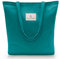 Emma Jonasson Jutebeutel mit Reißverschluss - Stilvoller Shopper Damen mit Innentasche - Einkaufstasche mit langem Henkel - Perfekte Tasche als Tote bag, Schultertasche, Stofftasche groß türkis