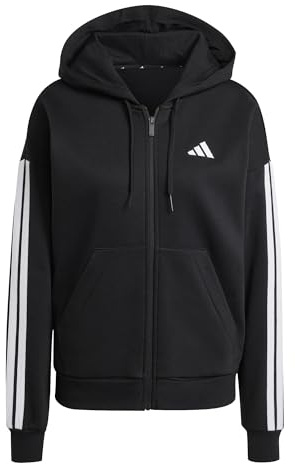 adidas dam Essentials 3-Stripes Full-Zip Fleece Hoodie Track Top med huva (1-pack)
