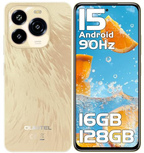 OUKITEL C65 Android 15 Telefonos Moviles Libres - 16GB + 128GB/1TB Smartphone, 6.7 HD+90Hz Móviles, Batería 5150mAh Telefono Movil, Cámara 50MP+8MP, Triple 4G SIM/GPS/Fingerprint/OTG/3.5mm Jack