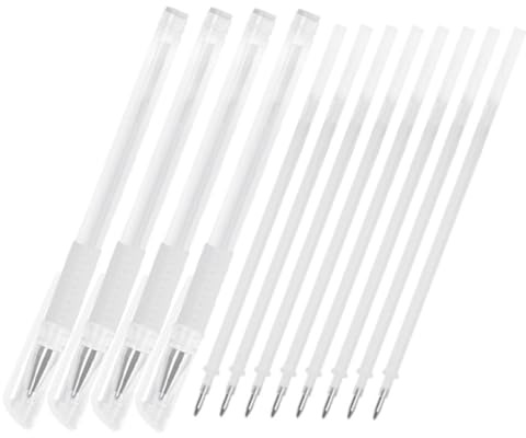 Healvian Penna Per Tatuaggi Sopracciglia e Labbra Bianca Set 12 Pezzi Refill, Strumento Per Marcature Precise in Saloni Di Bellezza e Centri Estetici