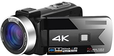 Videokamera, Videokamera 4K Vlogging -videokamera for live stream wifi Remote Control Night Vision Touch Screog Fotografi ta bild(No SD Card,K1 Camera Only-Gray)