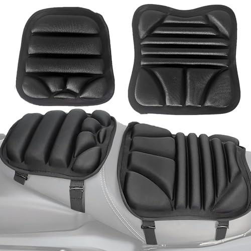 Generico Cuscino Sedile Moto 30cm +20cm | Imbottito per Sella Passeggero | Comfort Gel | Coprisella | Imbottitura Sedile Doppio Motociclista