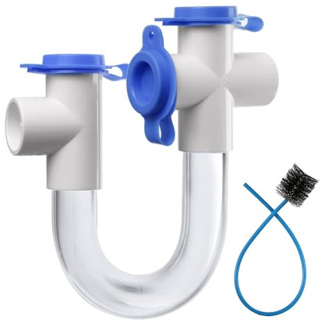 Tuesoa Raccord de Tuyau en U en PVC Transparent 3/4 avec Brosse de Nettoyage pour Système de Drainage des Condensats