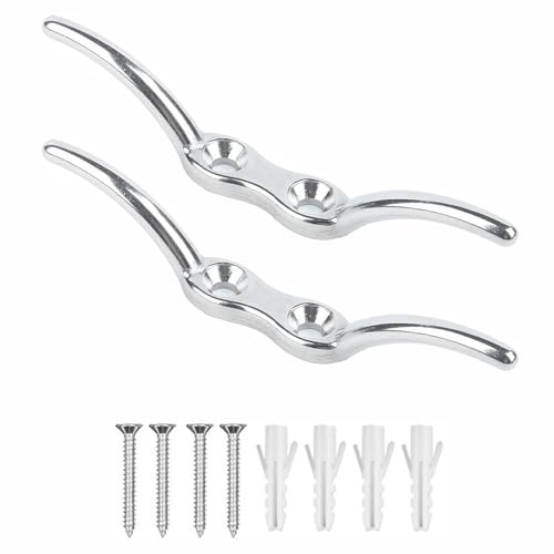 tooloflife 2-pack repkloskrokar, rostfritt stål tvättlinehållare för flaggstång, gardin, persiennsnöre (väggmontering)