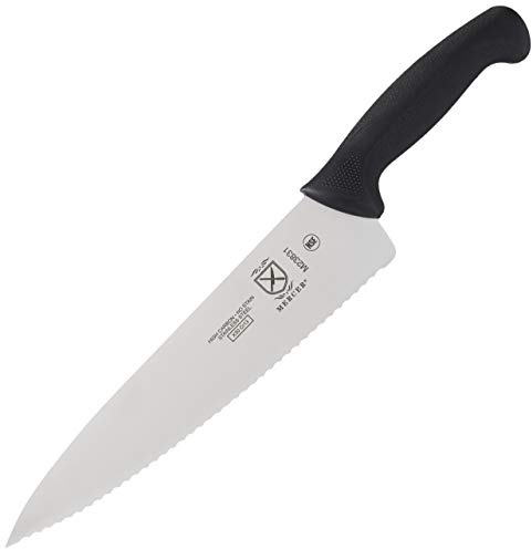 Mercer Culinary M23831 Millennia Black Handle, 10-Inch Wavy Edge, Chef's Knife