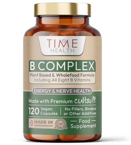 Vitamin B Complex - Whole Food & Plant-Derived - Natural, Non-Synthetic B Vitamins - Highly Bioavailable - Methylated B9 & B12 - Cultavit® - Zero Additives - UK Made - Pullulan (120 Capsules)