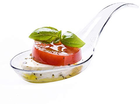 Kingrol 200 Plastic Appetizer Spoons, Disposable Tasting Spoons for Desserts, Hors d'oeuvres, Soups, Sushi, Dipping Sauces