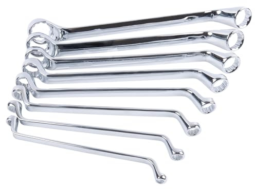 Performance Tool W1085 8Pc Offset SAE Box Wrench Set - Precision Machined with 12-Point Box End Design for Easy Access and Increased Torque