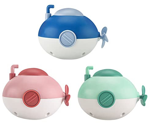 JAWSEU Baby Badespielzeug 3 Stück, U-Boot Badespielzeug Schwimmendes Uhrwerk für Kleinkinder, Baby Spielzeugboot Wasserspielzeug Kinder Bad Aufziehspielzeug für Badewanne,Schwimmbad Pool