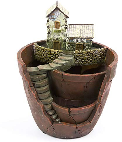 MissFox Blomkruka liten 15 x 13 cm harts suckulent kruka blomkrukor vattentäta växter ytterkruka innovativ bonsai skål för hemmakontor dekor och gåva