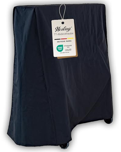 Herlag Abdeckhaube für Tischtennisplatten | 160x150x25/80cm | Outdoor Abdeckung Tischtennistisch | Wetterfest & Wasserfest für optimalen Schutz | Öko Tex 100 zertifiziert