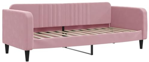 vidaXL Dagbädd rosa 80x200 cm sammet, bädd soffa, soffa, utdragbar soffa, bädd soffor, soffor, utdragbara soffor, gästsäng, gästsängar, dagbädd