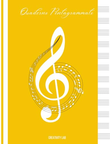 Quaderno Pentagrammato: 100 pagine per scrivere le tue note in modo semplice e ordinato. Indice personalizzabile, 12 pentagrammi / righi musicali per ... (Quaderno di musica - Idea Regalo - Giallo)