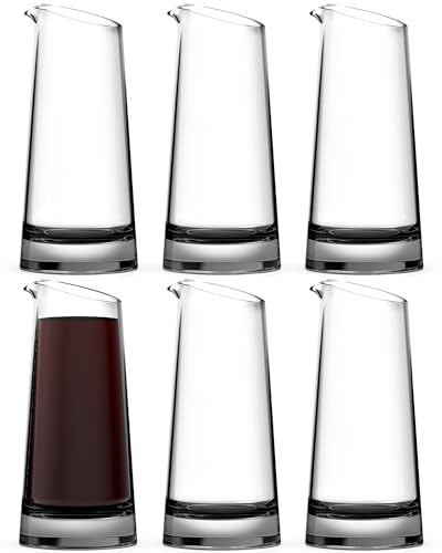 Set di 6 Mini Caraffe Singole (180 ml/pz) in Vetro per Vino - Decanter per Porzione Singola