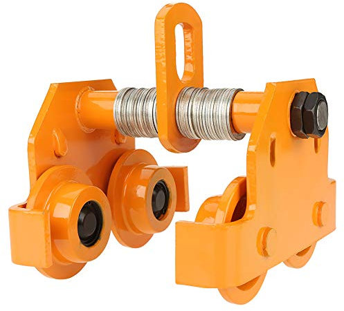 Laufkatze Verstellbarer Schiebewagen Aus Edelstahl, 1 Tonne Zugkapazität, Gelbes Präzisionswerkzeug, Perfektes Materialhandhabungswerkzeug Für Lagerhäuser, Garagen