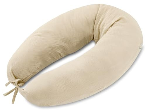 Totsy Baby Seitenschläferkissen Schlafkissen für Seitenschläfer 190 cm - Kuschelkissen Pregnancy Pillow Pillows for Sleeping Lagerungskissen Langes Kissen mit Musselin Bezug Oeko-Tex