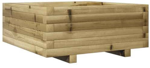 vidaXL Fioriera da Giardino 60x60x26,5 cm in Legno di Pino Impregnato, fioriera, fioriera da Patio, fioriera per Erbe, fioriera da Esterno, fioriera