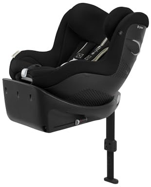 CYBEX Gold Kinder-Autositz Sirona Gi i-Size Plus inkl. Base, Ab ca. 3 Monaten bis 4 Jahre (Ab Geburt mit Neugeboreneneinlage), Max. 20 kg, 61 - 105 cm (Ab 40 cm mit Neugeboreneneinlage), Moon Black