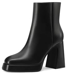 QUEEN HELENA Tronchetti con Plateau Stivaletti Casual Donna WS13607 (Nero, Sistema Taglie Calzature EU, Adulto, Donna, Numero, Media, 39)
