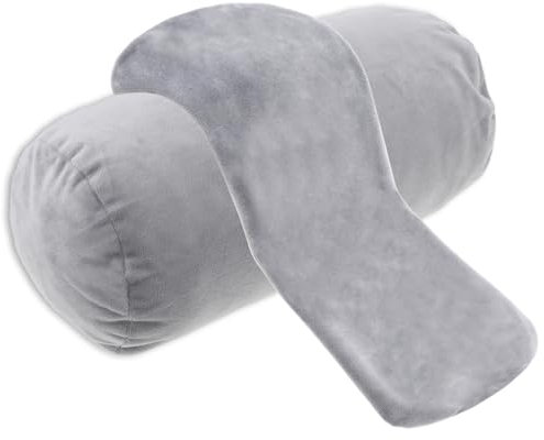 TIESOME 2 Stück Nackenrollenbezug, 41 x 17.8 cm Bezug für Nackenrolle Nackenkissenbezug mit Reißverschluss Wildleder Bezug Nackenrolle für Kissenrollen aus Memory-Schaum und Nackenkissenrollen(grau)