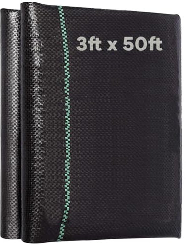 AMSGANK Telo Pacciamatura 3ft x 50ft, 100g/m² Telo Pacciamatura Anti Erbacce Tessuto Permeabile all'Acqu Stabilizzazione ai Raggi UV, Barriere Contro Le Erbe Infestanti, per Orto, Giardino