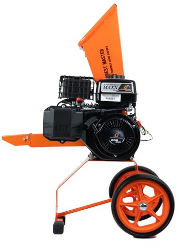 FM6DDES-ADJ 6HP Electric Start Petrol Wood Chipper – Direct Drive Design with Rotatable Hopper – Chips Wood up to 50mm (2) – Anti-Blocking System (Wood Chipper With Oil and Spare Blades)