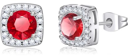 GILIEYER Boucles D'oreilles Zircon Cubique Carré, Brillant Boucles d'Oreilles en Simulation Diamant Mariage CZ Stud Boucles D'oreilles pour les Femmes Bijoux