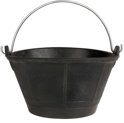 Bricoloco Cubo italiano de goma caucho reciclado 10 litros – Altura 200 mm y boca de 350 mm -Asa metálica (3)