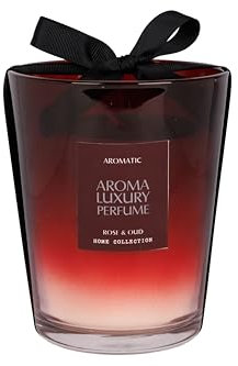 Cosy @ Home Bougie parfumé OAK, 1 mèche, 85H, 11x11xH11 cm-Verre, Bordeaux