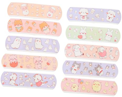 Beaupretty Parches Adhesivos Caja de 120 para Heridas Diseño de Dibujos Animados Transpirable Fuerte Adhesividad Adecuado para Articulaciones y Nudillos