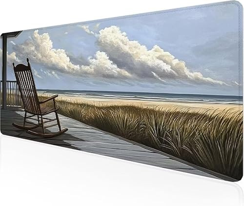 Tapis De Souris Chaise Longue,Sous Main Bureau Pelouse Tapis De Souris XXL Gaming 1400x600x3mm Protege Bureau Base AntidéRapante,Durable ImperméAble Tissu Texturé Microtissu AméLiore PréCision Y1-1003